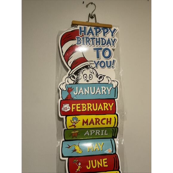 DR SEUSS HAPPY BIRTHDAY MONTH CALENDAR CLASSROOM WALL ART DECOR - Picture 2 of 3
